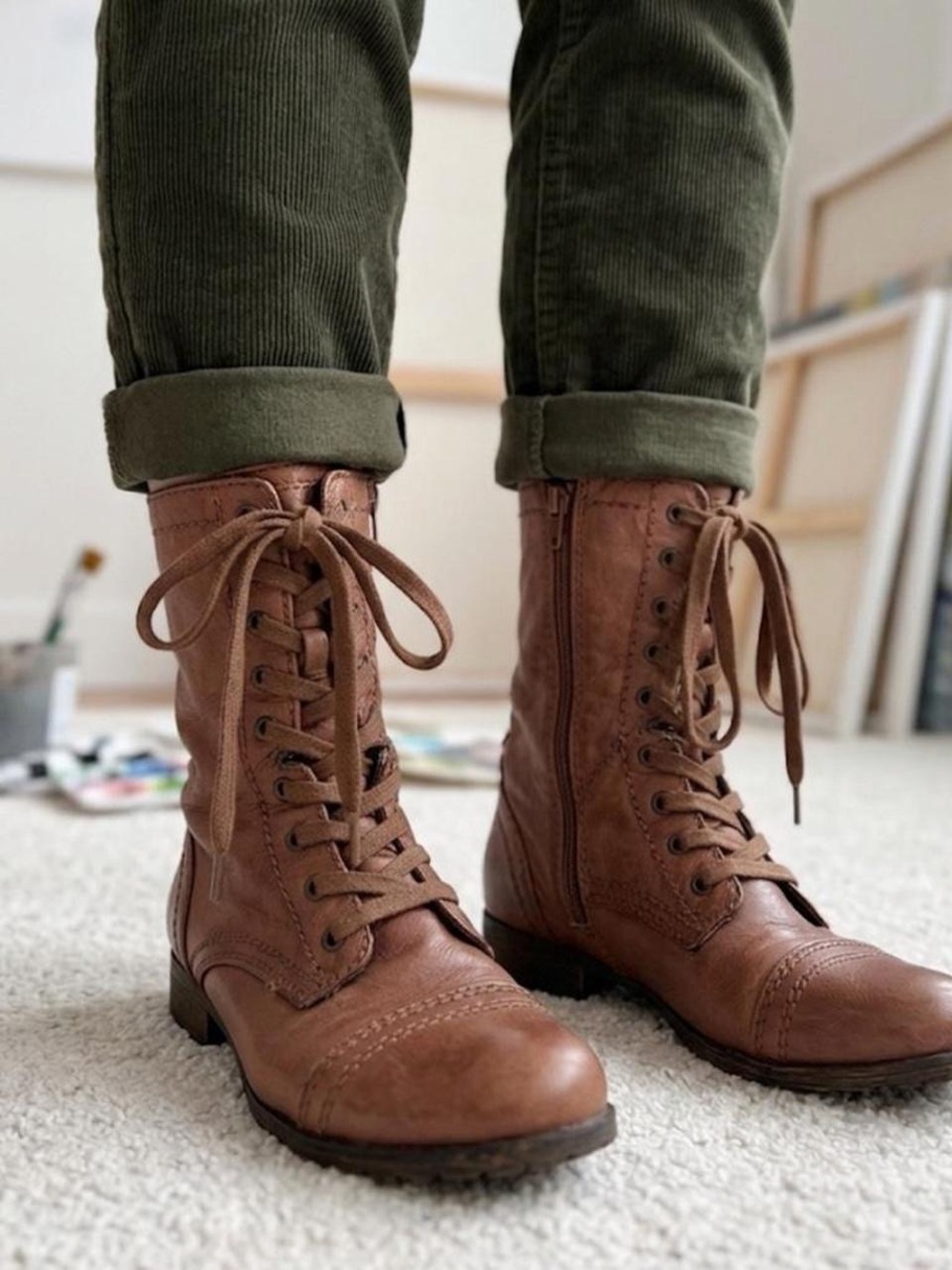 Classic Brown Lace-Up Men's Leather Boots
